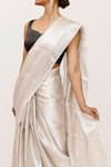 Buy_Neha & Tarun_Silver Silk Woven Saree With Blouse Piece _Online_at_Aza_Fashions