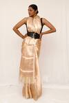 Buy_Neha & Tarun_Gold Silk Woven Saree With Blouse Piece _at_Aza_Fashions