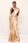Shop_Neha & Tarun_Gold Silk Woven Saree With Blouse Piece _at_Aza_Fashions