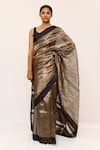 Buy_Neha & Tarun_Black Silk Designer Saree _at_Aza_Fashions