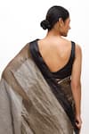 Neha & Tarun_Black Silk Designer Saree _at_Aza_Fashions