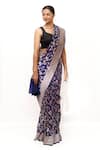 Buy_Neha & Tarun_Blue Silk Designer Woven Saree _at_Aza_Fashions