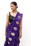 Neha & Tarun_Purple Silk Embroidery Designer Saree _Online_at_Aza_Fashions
