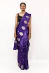 Buy_Neha & Tarun_Purple Silk Embroidery Designer Saree _at_Aza_Fashions