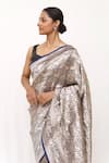 Buy_Neha & Tarun_Blue Silk Designer Woven Saree _Online_at_Aza_Fashions
