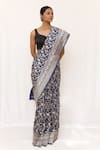 Neha & Tarun_Blue Silk Zari Designer Woven Saree _Online_at_Aza_Fashions