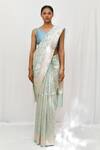 Buy_Neha & Tarun_Blue Silk Embroidery Designer Saree Set _at_Aza_Fashions