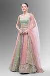 Samyukta Singhania_Multi Color Tissue, Net Embroidery, Beads, Multicolor Classic Lehenga Set _at_Aza_Fashions