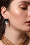 Shop_Dugran By Dugristyle_Green Gilded Bloom Drop Earring _at_Aza_Fashions