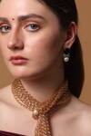 Buy_Dugran By Dugristyle_Green Gilded Bloom Drop Earring _at_Aza_Fashions