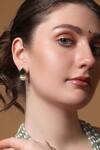 Shop_Dugran By Dugristyle_Green Radiant Empress Drop Earring _at_Aza_Fashions