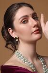 Buy_Dugran By Dugristyle_Green Radiant Empress Drop Earring _at_Aza_Fashions