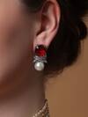 Dugran By Dugristyle_Red Ruby Rapture Drop Earring _Online_at_Aza_Fashions
