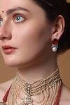 Dugran By Dugristyle_Red Ruby Rapture Drop Earring _at_Aza_Fashions
