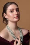 Shop_Dugran By Dugristyle_Green Mystic Meadow Layered Necklace _at_Aza_Fashions