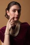 Shop_Dugran By Dugristyle_Cream Alabaster Kiss Gold-plated Necklace _at_Aza_Fashions