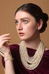 Buy_Dugran By Dugristyle_Cream Alabaster Kiss Gold-plated Necklace _at_Aza_Fashions