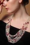 Shop_Dugran By Dugristyle_Pink Rosy Radiance Haar Pendent Necklace _Online_at_Aza_Fashions