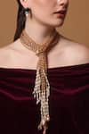 Dugran By Dugristyle_Peach Gold-plated Pearl Strand Necklace _Online_at_Aza_Fashions