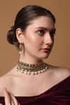 Buy_Dugran By Dugristyle_Green Pearls Forest Muse Necklace Set _at_Aza_Fashions