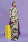 Esha L Amin_Multi Color Georgette Scenery Print Blazer _Online_at_Aza_Fashions