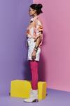 Esha L Amin_Multi Color Linen, Crepe Beads Collared Wavy Placket Geometric Print Shirt _Online_at_Aza_Fashions
