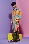 Esha L Amin_Multi Color Croissant Print Men's Kurta _Online_at_Aza_Fashions