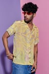 Esha L Amin_Lavender Men's Amoeba Print Shirt _Online_at_Aza_Fashions
