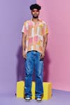 Buy_Esha L Amin_Multi Color Geometric Print Men's Shirt _at_Aza_Fashions