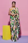 Buy_Esha L Amin_Multi Color Saree In Scenery Print _at_Aza_Fashions