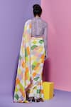 Shop_Esha L Amin_Multi Color Square Print Designer Saree _at_Aza_Fashions
