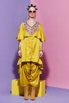 Buy_Esha L Amin_Yellow Linen, Silk Designer Dhoti Pant _at_Aza_Fashions