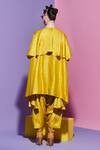 Shop_Esha L Amin_Yellow Linen, Silk Designer Dhoti Pant _at_Aza_Fashions