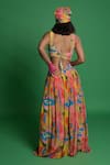 Shop_Esha L Amin_Multi Color Crepe Embroidery Croissant Lehenga _at_Aza_Fashions