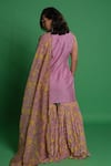 Shop_Esha L Amin_Multi Color Viscose, Organza Fan Print Dupatta _at_Aza_Fashions