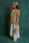 Esha L Amin_Multi Color Crepe Embroidery Croissant Print Blazer _Online_at_Aza_Fashions