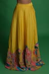 Buy_Esha L Amin_Yellow Silk Embroidery Designer Lehenga With Croissant Border _Online_at_Aza_Fashions