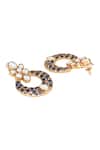HRISHA_Blue Pearls, Crystals And Gold Designer Earrings _Online_at_Aza_Fashions