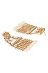 HRISHA_Gold Plated Pearls Kundan Polki Earrings _Online_at_Aza_Fashions