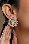 Buy_HRISHA_Pink Designer Kundan Polki Flower Earrings _Online_at_Aza_Fashions