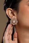 Buy_HRISHA_Pink Designer Kundan Polki Flower Earrings _at_Aza_Fashions