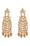 Shop_HRISHA_Gold Plated Pearls Designer Earrings _at_Aza_Fashions