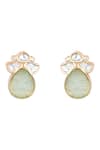 HRISHA_Gold Plated Mint Designer Necklace And Earring Set _Online_at_Aza_Fashions