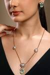 Buy_HRISHA_Gold Plated Mint Designer Necklace And Earring Set _at_Aza_Fashions