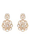 Buy_HRISHA_White Designer Kundan Polki Necklace And Earring Set _Online_at_Aza_Fashions