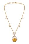 HRISHA_Gold Plated Designer Necklace And Earring Set _Online_at_Aza_Fashions
