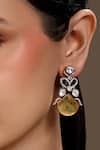 Shop_HRISHA_Gold Plated Designer Necklace And Earring Set _Online_at_Aza_Fashions