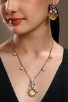 Buy_HRISHA_Gold Plated Designer Necklace And Earring Set _at_Aza_Fashions