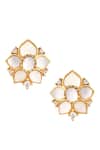 HRISHA_Gold Plated Zari And White Designer Necklace Set _Online_at_Aza_Fashions