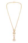Shop_HRISHA_Gold Plated Zari And White Designer Necklace Set _Online_at_Aza_Fashions